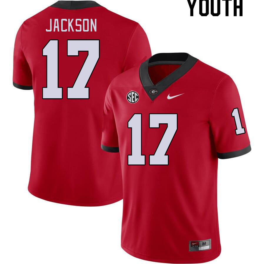 Youth #17 Dan Jackson Georgia Bulldogs College Football Jerseys Stitched-Red